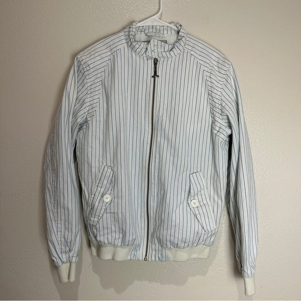 WESC Striped Vintage Zipper Jacket Size Small